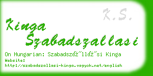 kinga szabadszallasi business card